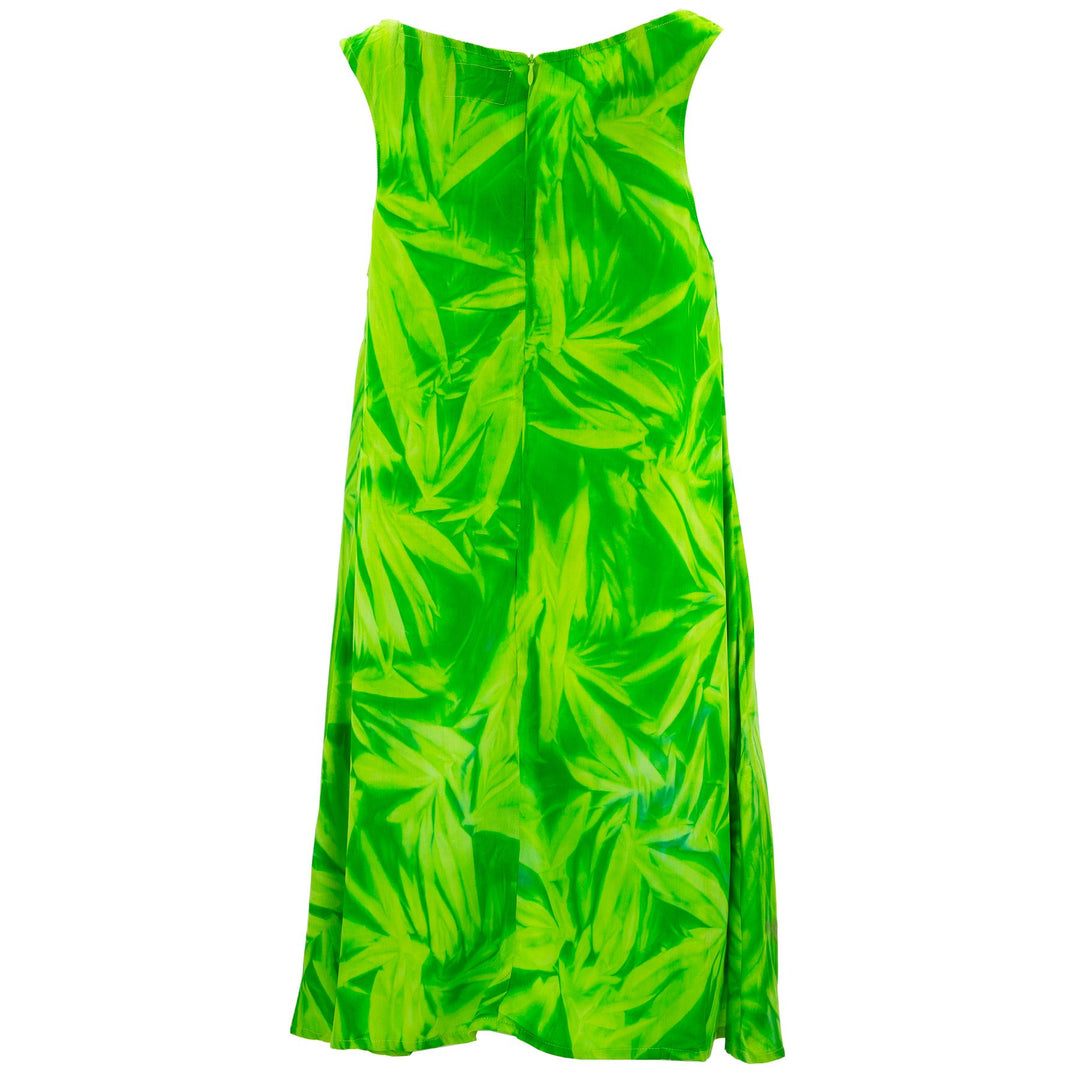 Shift Shaper Dress - Feathers Lime Green