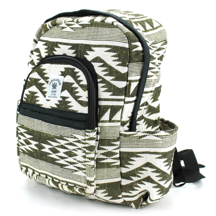 Himalayan Hemp Backpack - Green Aztec