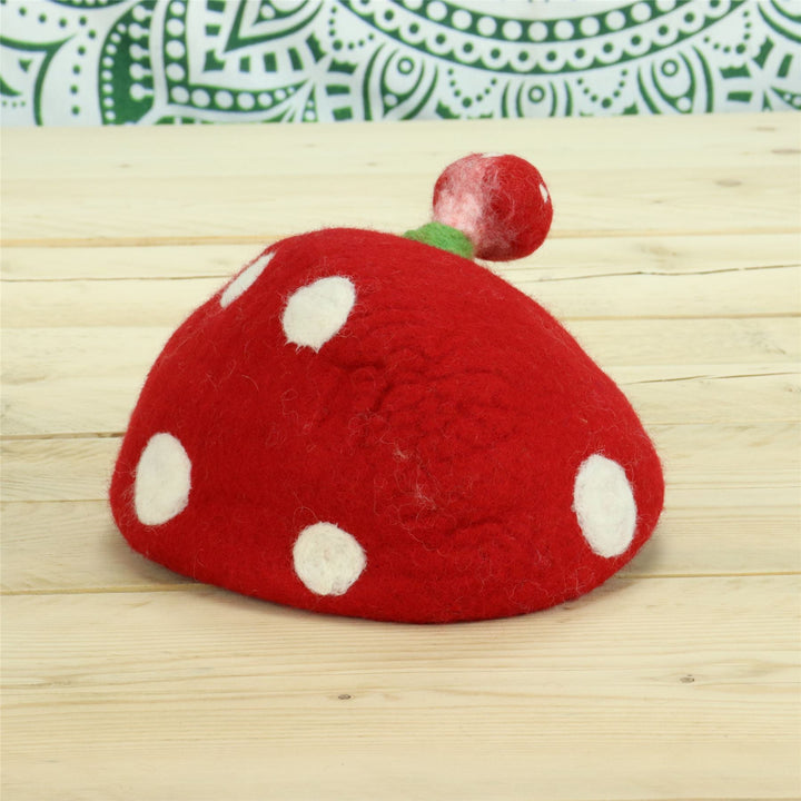 LoudElephant Handcrafted Wool Felt Hat from Nepal - Toadstool Beret