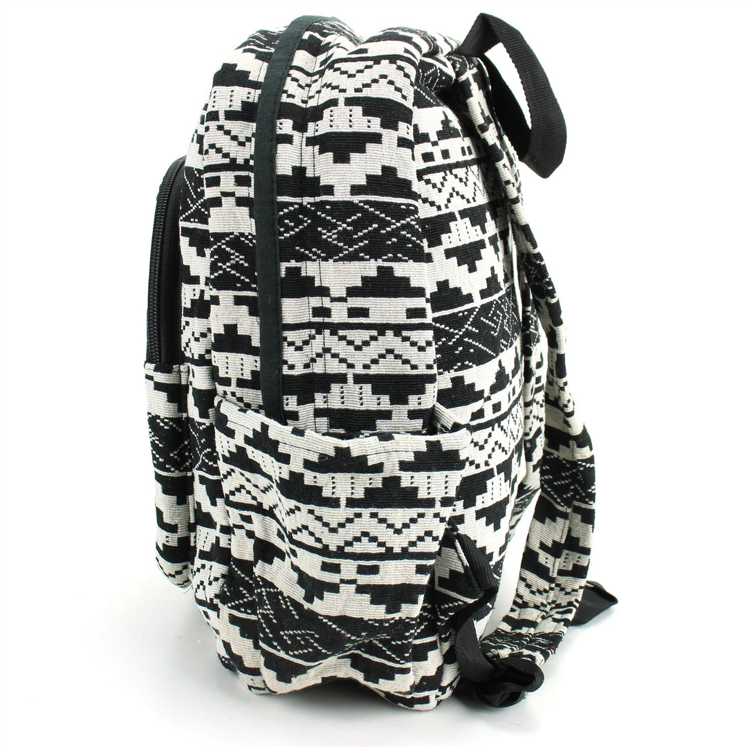 Himalayan Hemp Backpack - Black Zig Zag