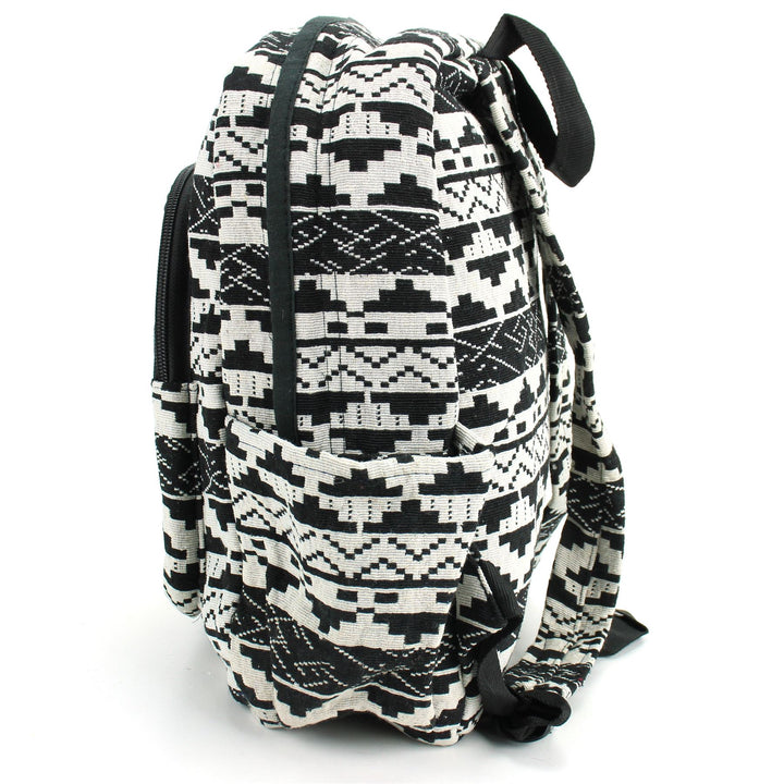 Himalayan Hemp Backpack - Black Zig Zag