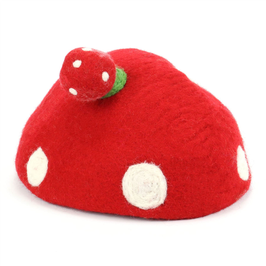 LoudElephant Handcrafted Wool Felt Hat from Nepal - Toadstool Beret