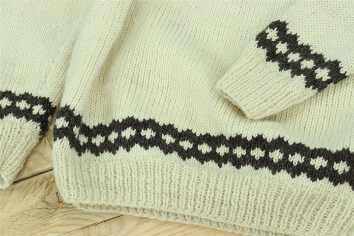 Hand Knitted Wool Jumper - Fairisle Cream