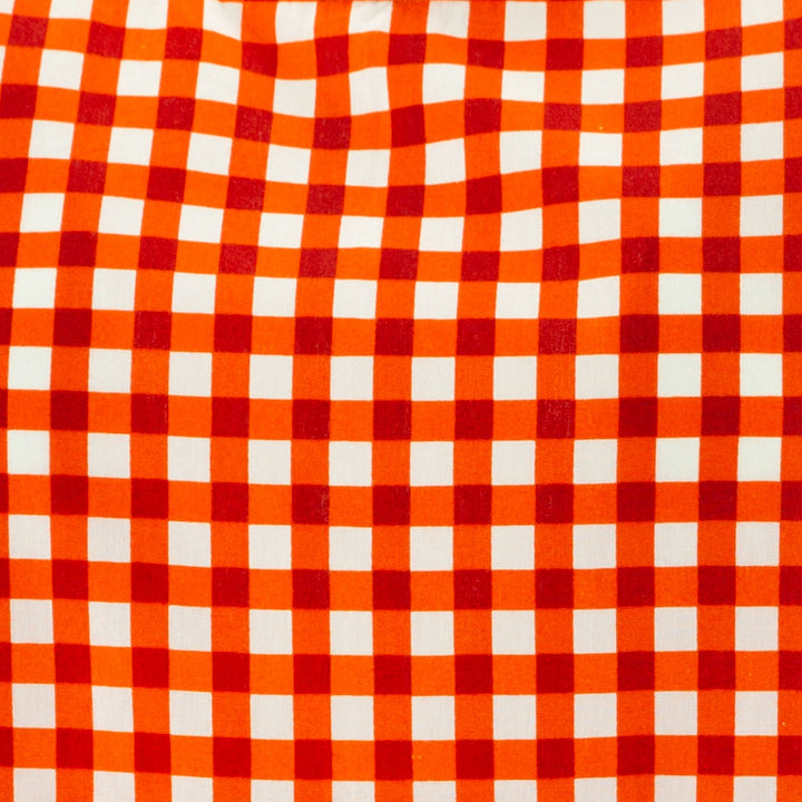 Ruched Box Top - Orange Gingham