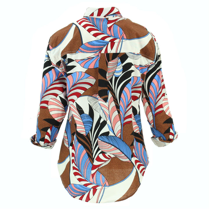 Classic Women's Shirt - Blue Tropical Leaf