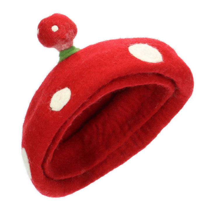 LoudElephant Handcrafted Wool Felt Hat from Nepal - Toadstool Beret