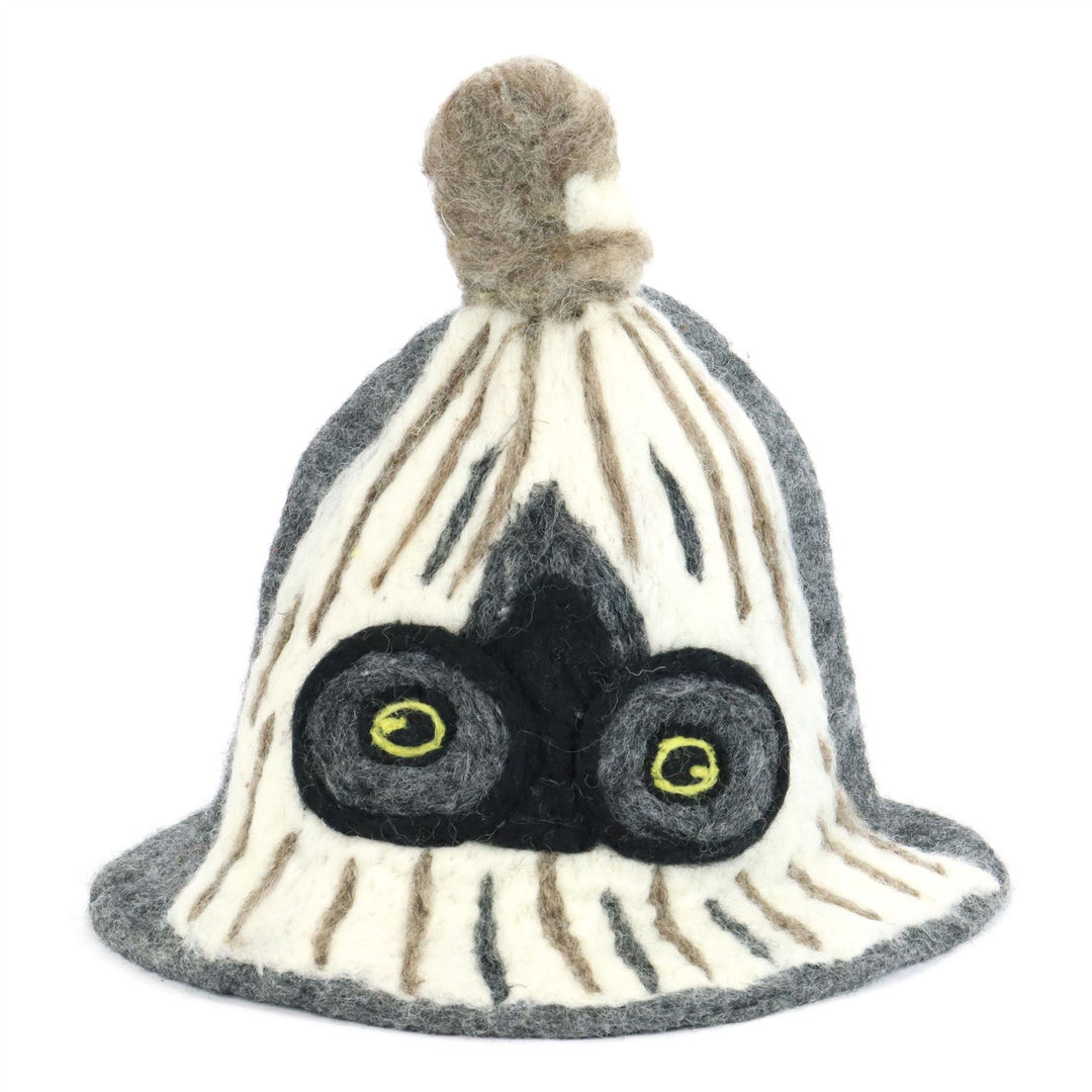 LoudElephant Handcrafted Wool Felt Hat from Nepal - Owl 2