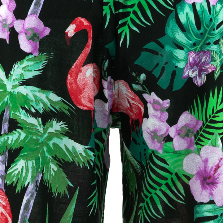 Loose Summer Trousers - Tropical Flamingo