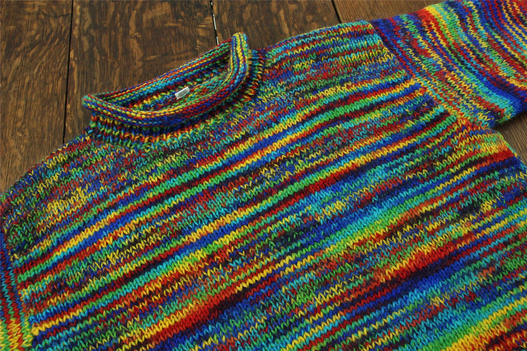 Chunky Wool Knit Jumper Space Dye - SD Rainbow