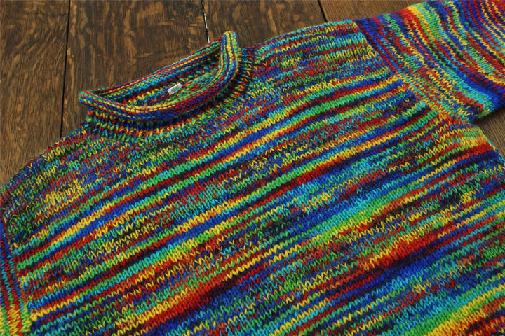 Chunky Wool Knit Jumper Space Dye - SD Rainbow