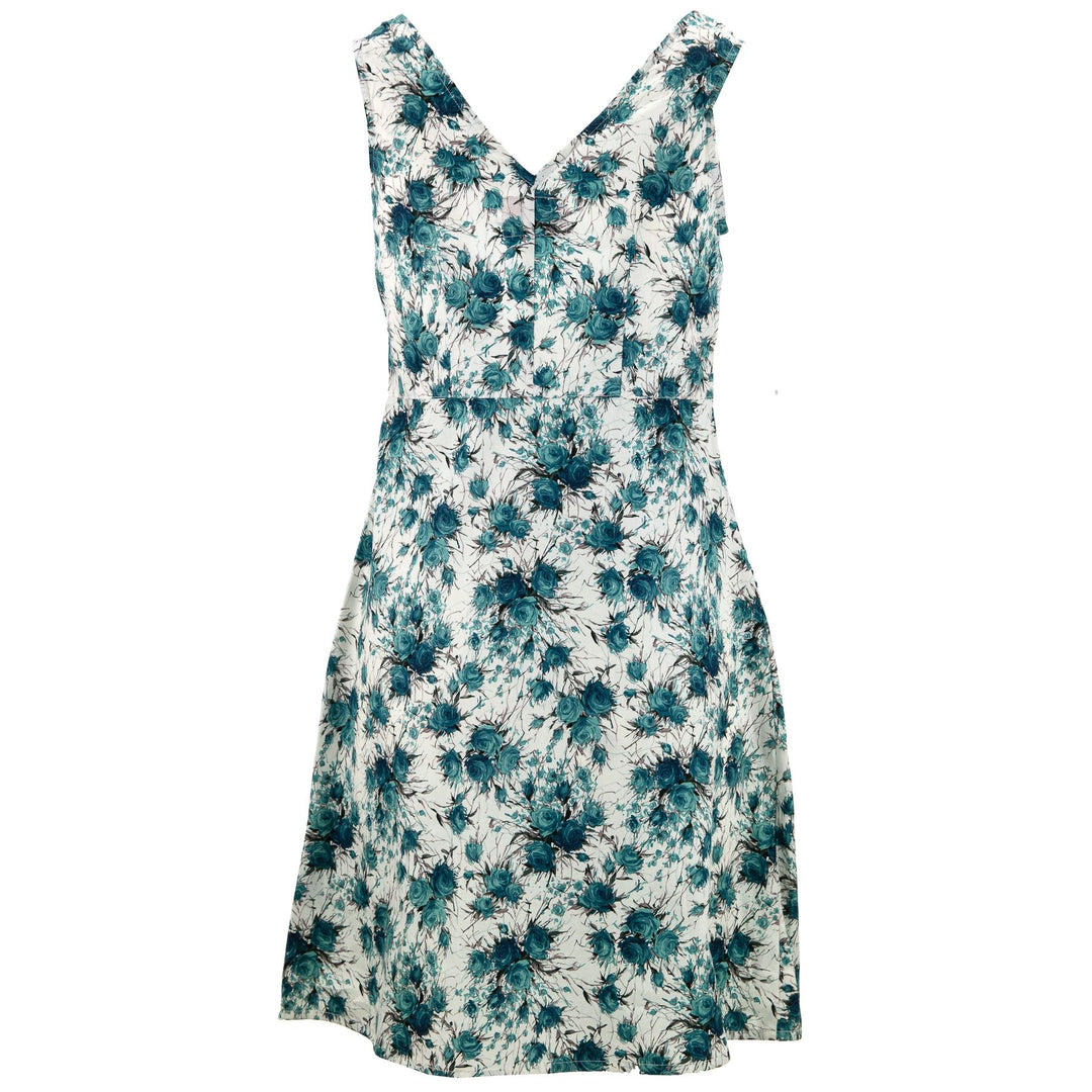 Crossover Dress - Rose Bunch Teal