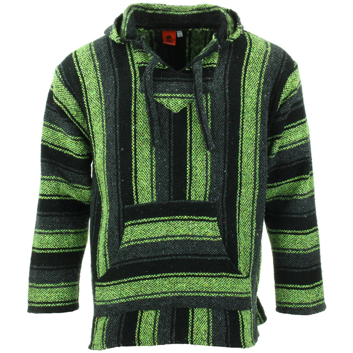 Recycled Mexican Baja Jerga Hoody - Neon Green