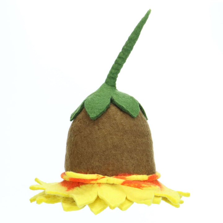 LoudElephant Handcrafted Wool Felt Hat from Nepal - Sunflower 1