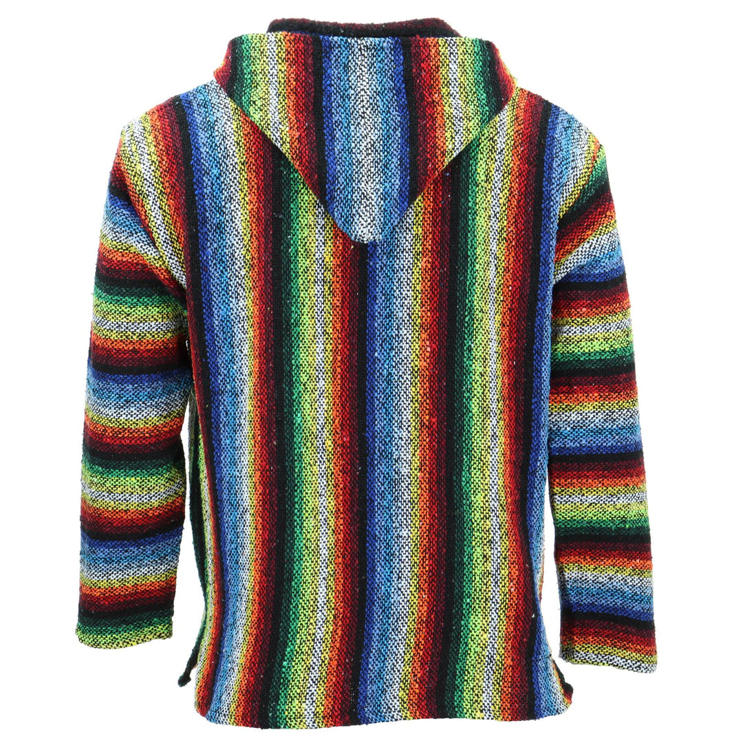 Recycled Mexican Baja Jerga Hoody - Neon Rainbow