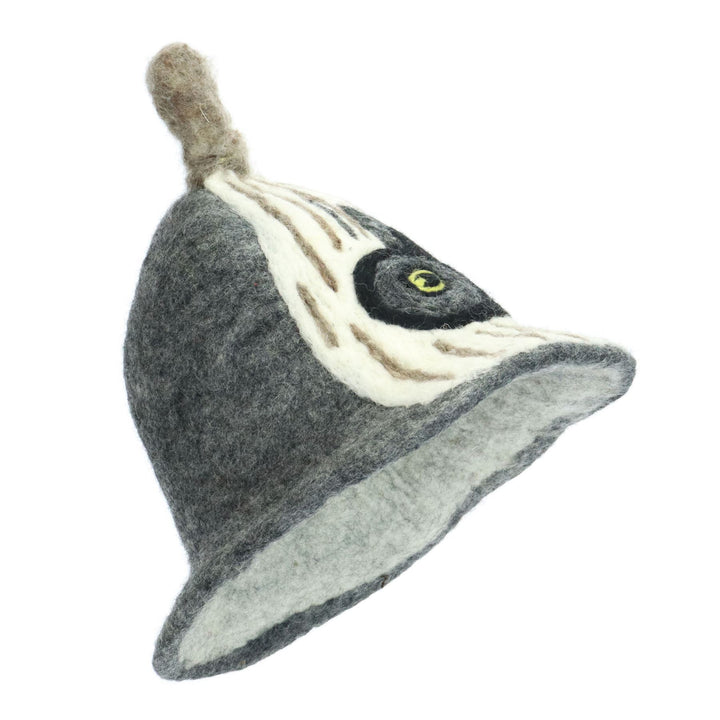 LoudElephant Handcrafted Wool Felt Hat from Nepal - Owl 2