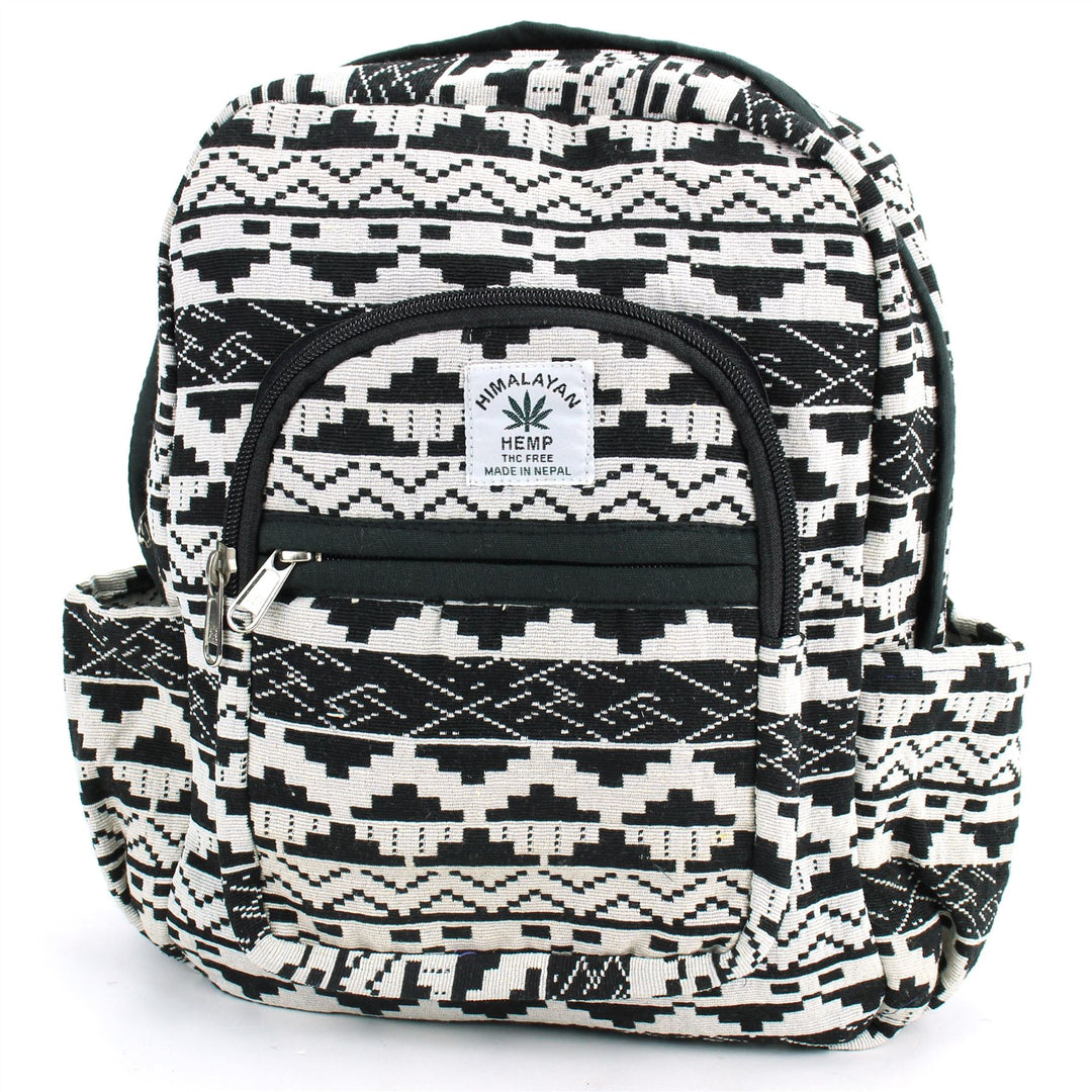 Himalayan Hemp Backpack - Black Zig Zag