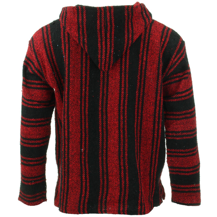 Recycled Mexican Baja Jerga Hoody - Red Black