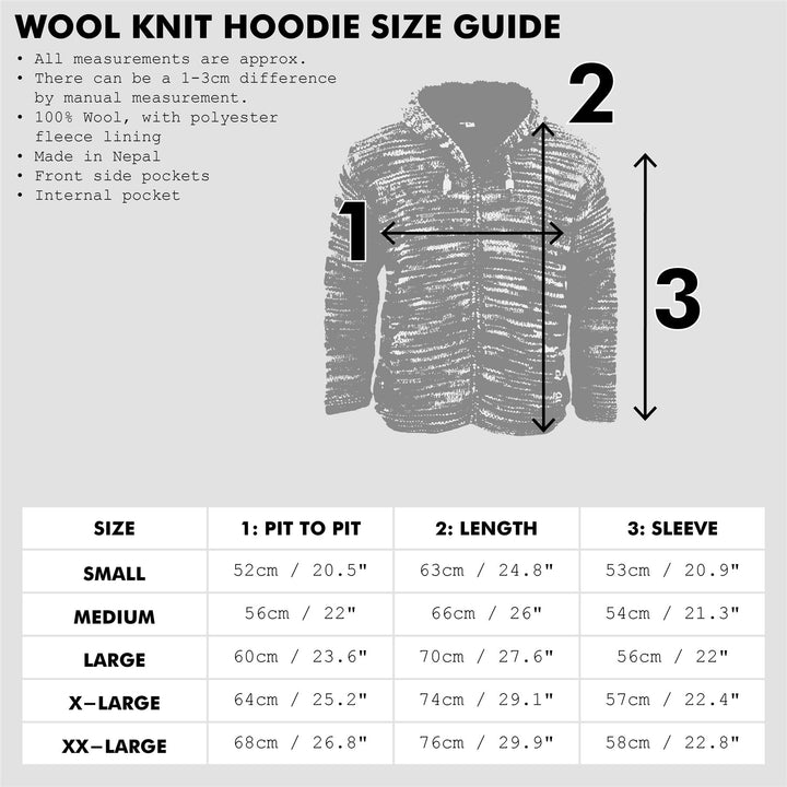 Wool Knit Chevron Hooded Jacket - Grey