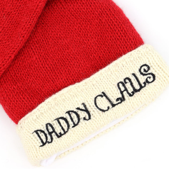 Hand Knitted Wool Christmas Beanie Hat - Daddy Claus