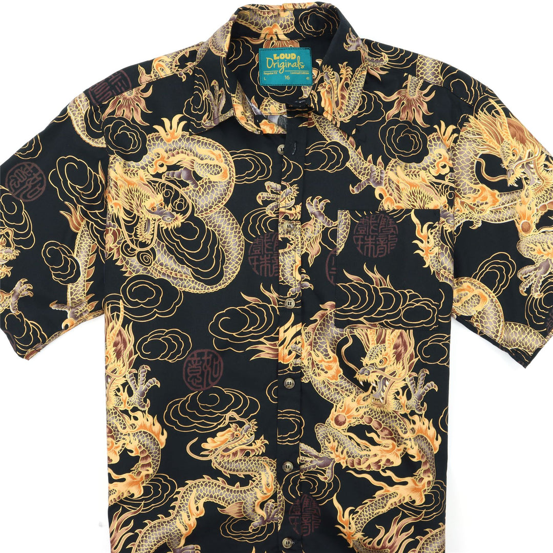 Regular Fit Short Sleeve Shirt - Chinese Dragon