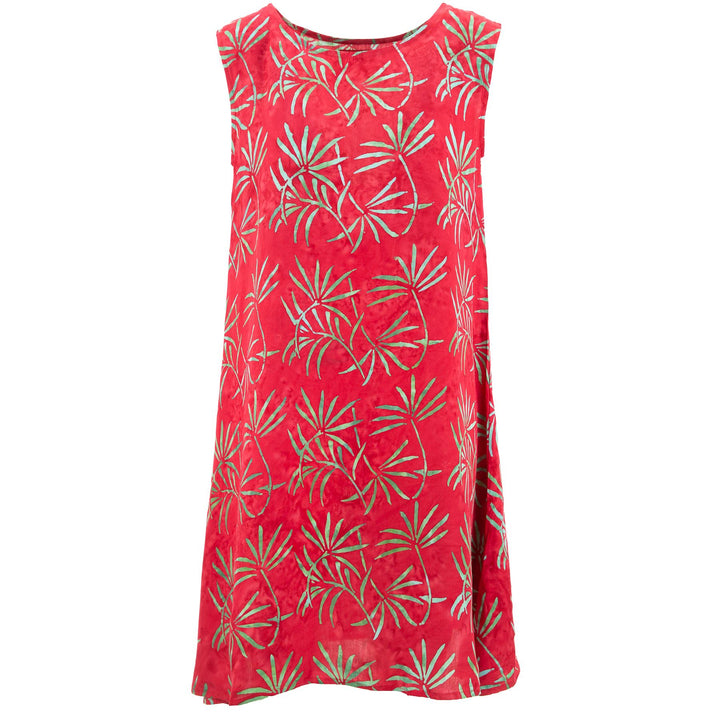 The Swirl Shift Dress - Red Water Palms