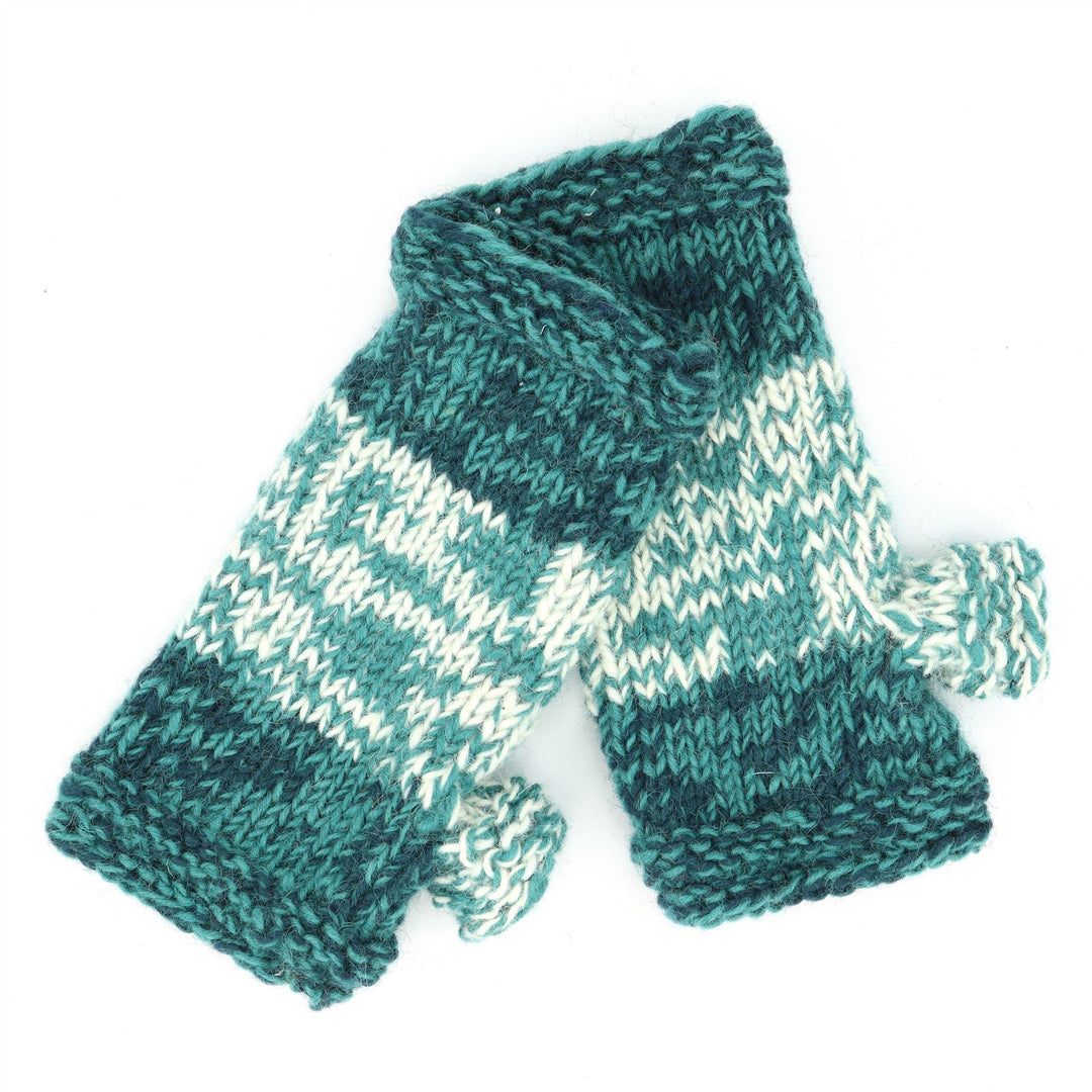 Hand Knitted Wool Arm Warmer - SD Teal