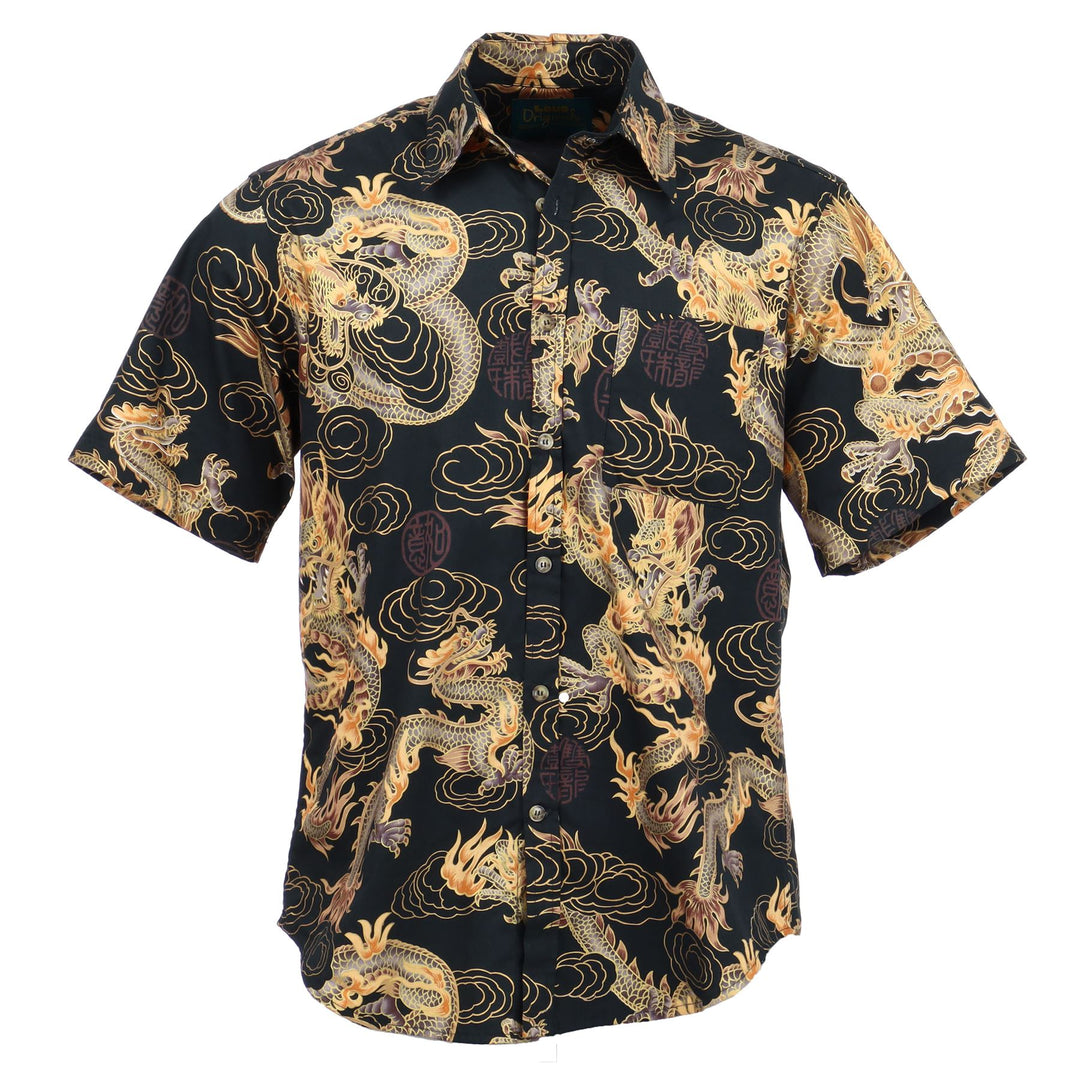 Regular Fit Short Sleeve Shirt - Chinese Dragon