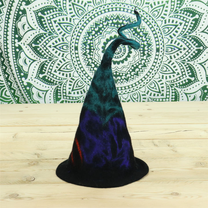 LoudElephant Handcrafted Wool Felt Hat from Nepal - Witch's Hat