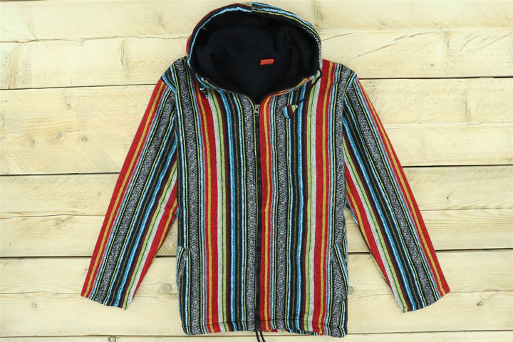 Brushed Gheri Cotton Hoodie Fleece Lined - Mexican Diamond