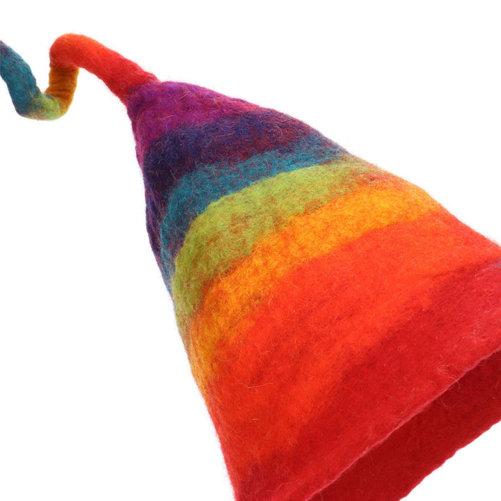 LoudElephant Handcrafted Wool Felt Hat from Nepal - Rainbow