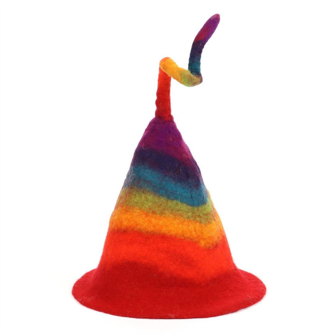 LoudElephant Handcrafted Wool Felt Hat from Nepal - Rainbow