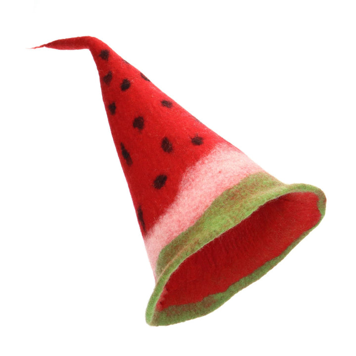 LoudElephant Handcrafted Wool Felt Hat from Nepal - Watermelon