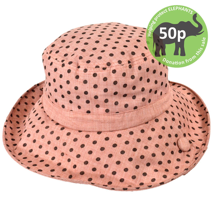 Spotty sun hat with shapeable brim