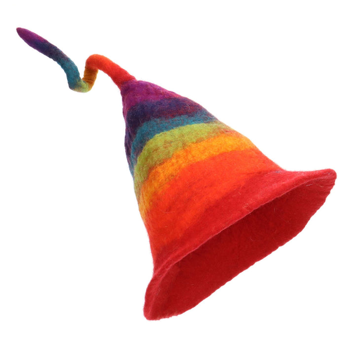 LoudElephant Handcrafted Wool Felt Hat from Nepal - Rainbow