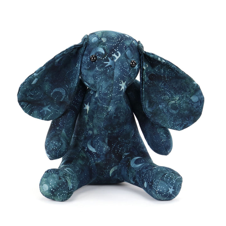 Batik Cotton Friendship Elephant - Blue Moon Stars