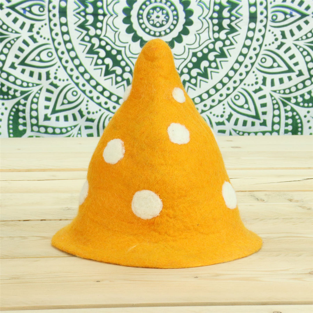 LoudElephant Handcrafted Wool Felt Hat from Nepal - Elf Mustard