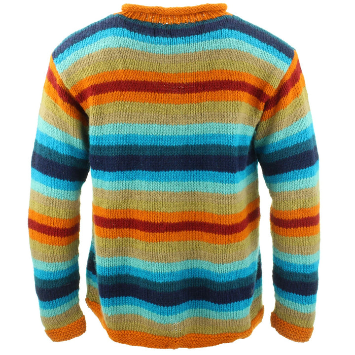 Chunky Wool Knit Jumper - Stripe Retro C