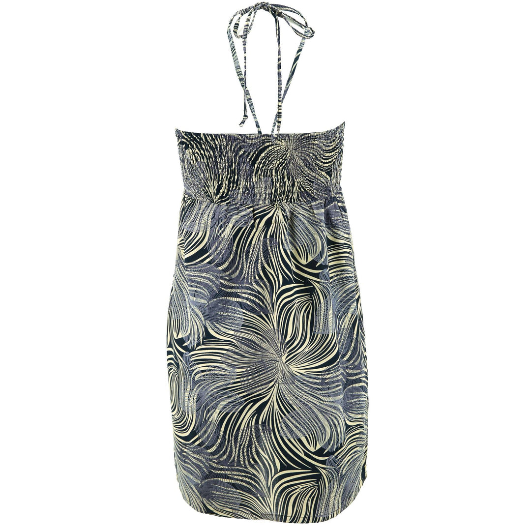 Halterneck Wrinkle Dress - Efflorescent Zebra Grey