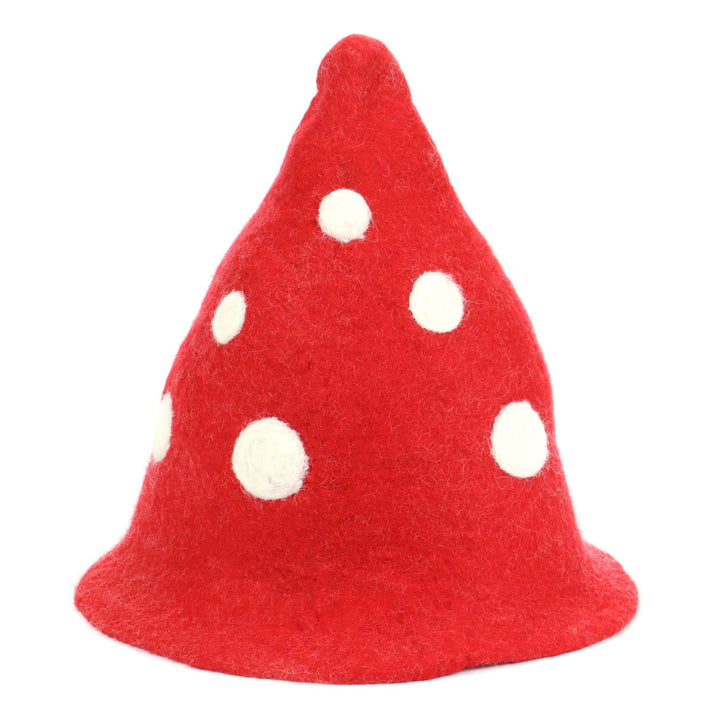 LoudElephant Handcrafted Wool Felt Hat from Nepal - Elf Red