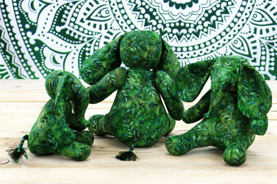 Batik Cotton Friendship Elephant - Forest Green