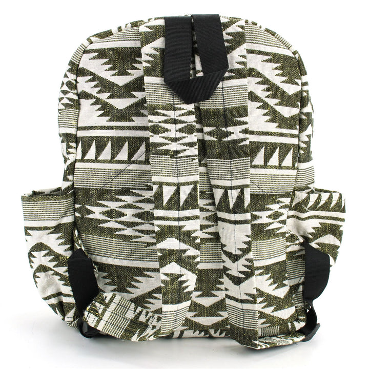 Himalayan Hemp Backpack - Green Aztec