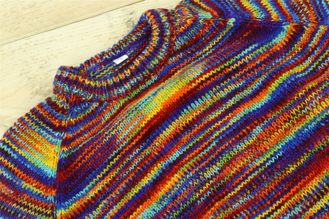 Hand Knitted Wool Jumper - SD Rainbow