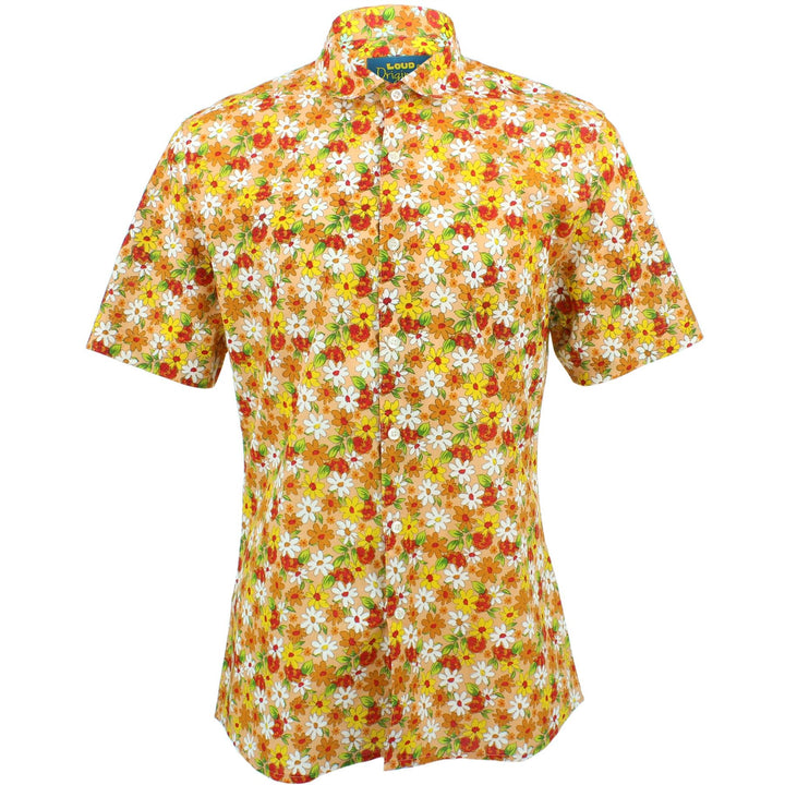 Slim Fit Short Sleeve Shirt - Daisies