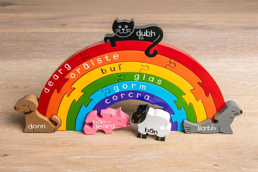 Handmade Wooden Jigsaw Puzzle - Gaelic Rainbow