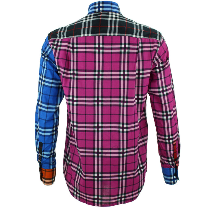 Regular Fit Long Sleeve Shirt - Random Mixed Panel - Tartan