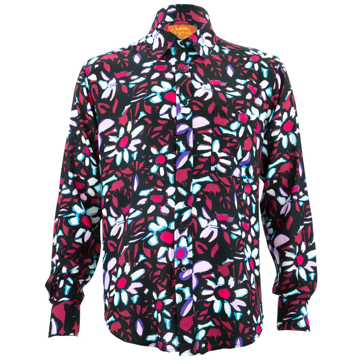 Regular Fit Long Sleeve Shirt - Floral Sketch