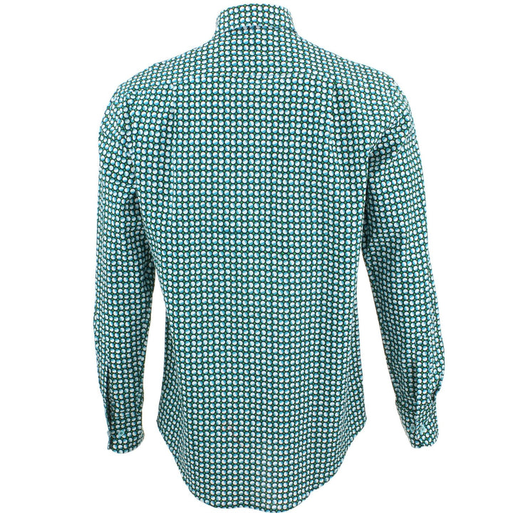 Regular Fit Long Sleeve Shirt - Green & Blue Circles