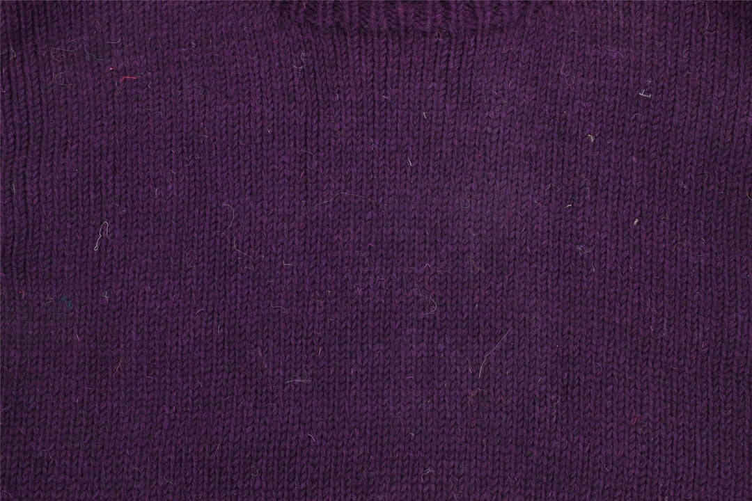 Hand Knitted Wool Jumper - Plain Purple