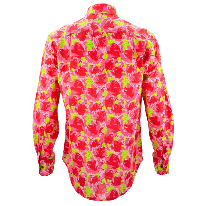 Regular Fit Long Sleeve Shirt - Floral - Red