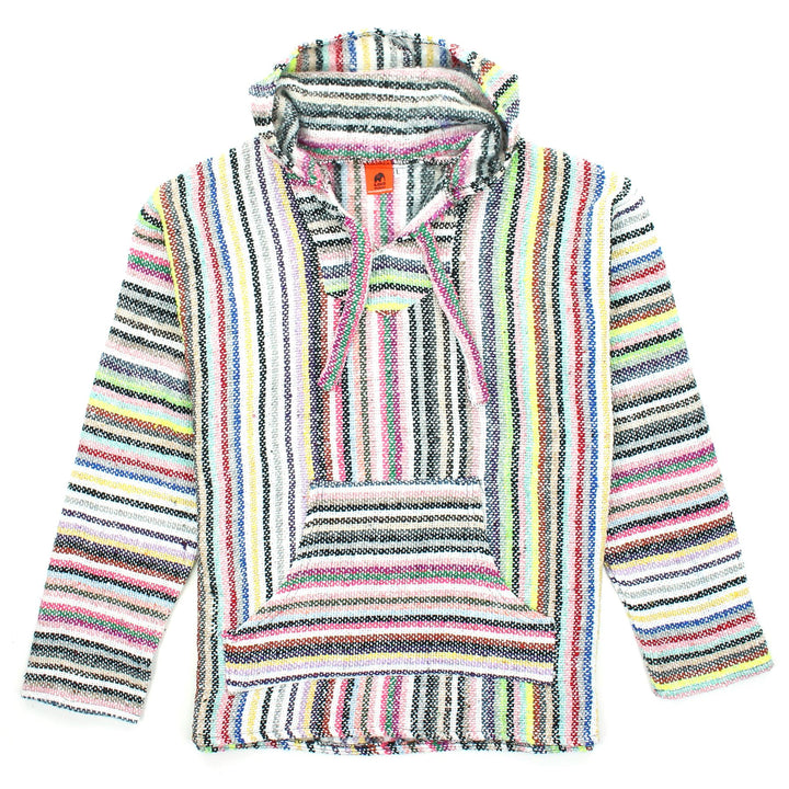 Recycled Mexican Baja Jerga Hoody - Candy Stripe